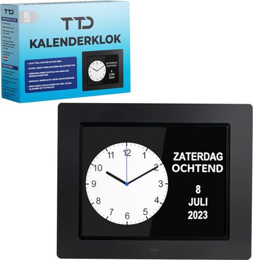 TTD® Demenz-Uhr XL 8 Zoll -...