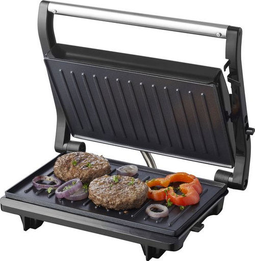 Tomado TGC2001S - Kleiner Kontaktgrill - Toaster - PFAS-frei - Schwarz/Edelstahl - 750 Watt