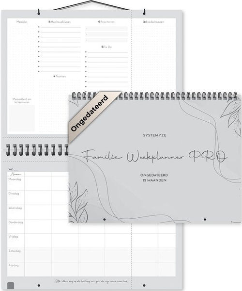 Systemyze Family Planner Pro 2025 - Planer - Wochenplaner - Familienplaner - Undatiert - Grau