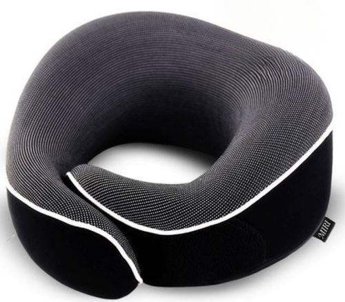 MiRi Nackenkissen -ã€Luxe】Reisekissen - Nackenstütze - Memory Foam - Schwarz - Ergonomisch - Flugzeug/Auto/Heimbüro
