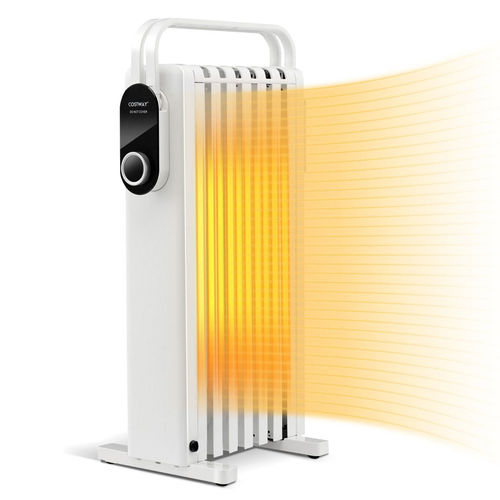 Coast 1500W Oilradiator 7 RIB -radiatoren met 3 verwarmingsniveaus Energiebesparing en oververhitting Bescherming Wit wit