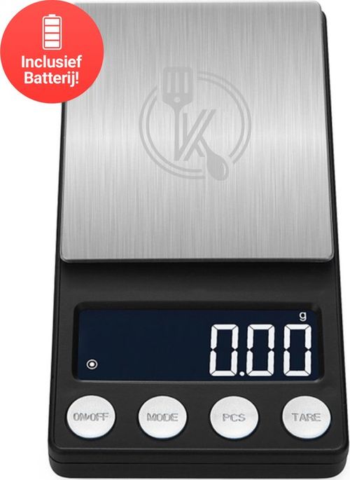 Kitchenwell digitale Mini-Präzisionsküchenwaage - 0,01 bis 200 Gramm - 14,2 x 7,5 cm - batteriebetriebene Taschenwaage - Küchenwaage