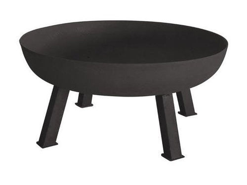 Perel Feuerschale, mit 3 stabilen Beinen, rund, 41,5 x Ø 100 cm, Gusseisen, schwarz