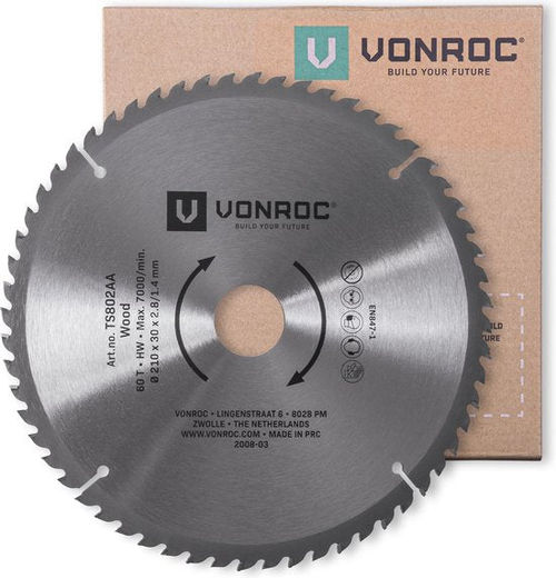 VONROC Sägeblatt - 210mm - 60...