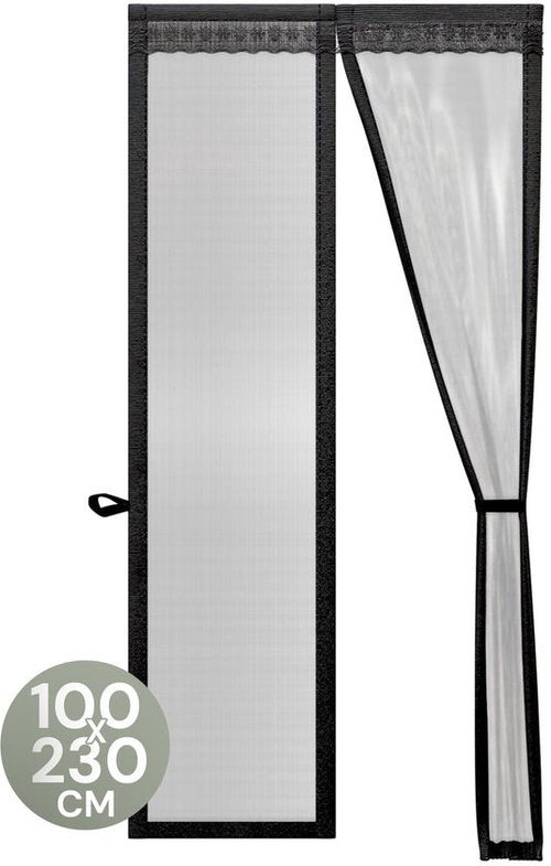 O'DADDY® Türvorhang Deluxe FIBER - Magnetischer Fliegenvorhang - Für Neubauten und Standardtüren - Einfache Montage - Türgitter Schwarz - 100x230 cm