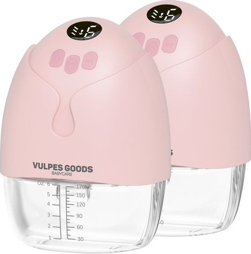 Vulpes Goods® BabyCare - Hands-free Breast Pump - Elektrische kabellose Milchpumpe - Tragbar - Doppelte elektrische Hands-free Pumpe - 2 Stück - MAX Version