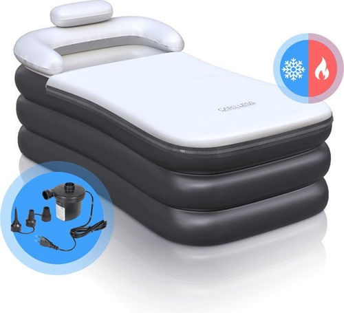 Care Less - Aufblasbare Badewanne - Erwachsene und Kinder - Sitzbadewanne - Eisbadewanne - Inklusive elektrischer Pumpe und Ablassschlauch