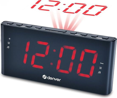 Denver Radiowecker mit Projektion - Digitaler Wecker - FM-Radio - Doppelalarm - CPR710 - Schwarz