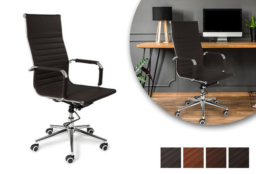 Oxford Bürostuhl - Bis 150kg - Verstellbar - Leder - Schwarz