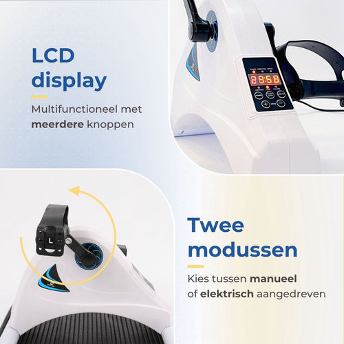 Safe Age - Heimtrainer Fahrrad - mit elektrischer Unterstützung & Fernbedienung - Schreibtisch Fahrrad - Weiß