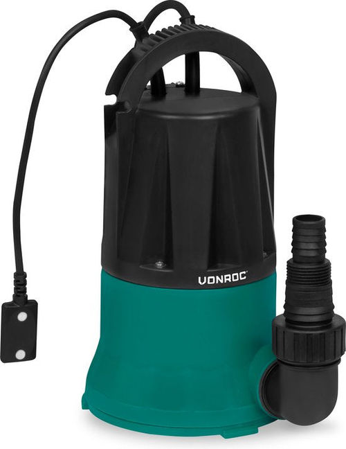 VONROC Tauchpumpe / Oberflächensaugpumpe / Mopppumpe - bis 1mm mit Sensorschalter - 400W - 6000l/h - Für sauberes Wasser