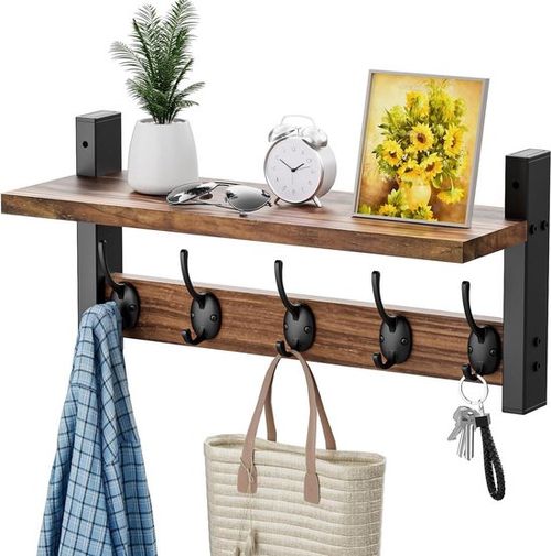 Wandgarderobe mit Regal und 5...