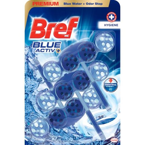 Bref Blue Activ Hygiene WC Block Blau - 3 x 50 g - Geruchsstopp-Technologie