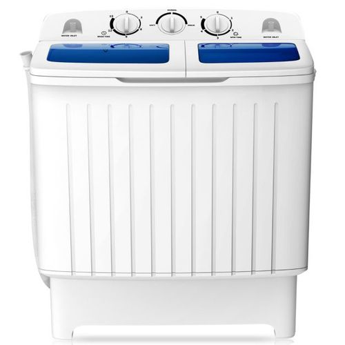 coast Compact Waschmaschine mit Doppeltrommel - 5 kg Waschen & 3 kg Schleudern - Zeitsteuerung & Abflussschlauch - Ideal für Camping und Wohnung