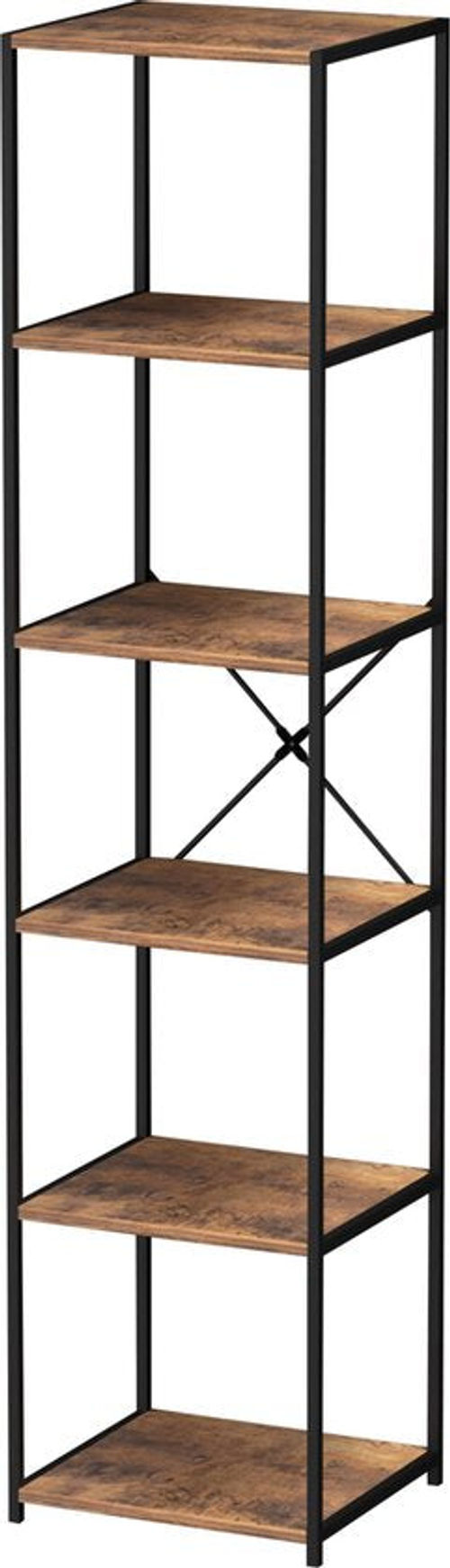 Bücherregal Wandschrank Stabil - Industrie - Metall Holz - 40 x 40 x 174 cm