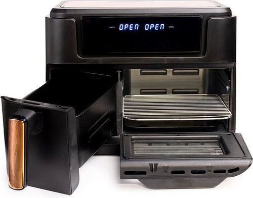 Nexxt Double Airfryer XXL - Heißluftfritteuse und Backofen in einem - Zwei Schubladen mit 3,5 und 8 Litern - 11,5 Liter - 10 Kochprogramme - 2400W - Schwarz