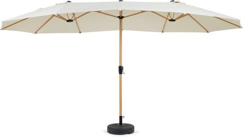 909 Doppelter Sonnenschirm für draußen - 450x270cm - inkl. Schutzhülle - Holzoptik