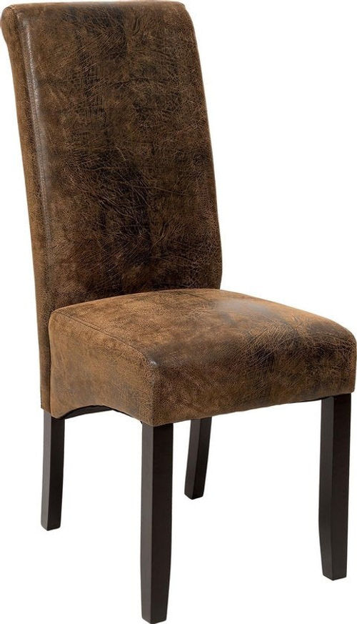 tectake® - Design-Esszimmerstuhl ergonomisch - antike Wildlederoptik - braun - 401484