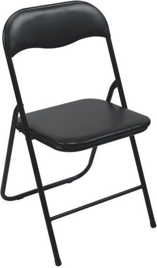Perel Klappstuhl, klappbar, wetterfest, maximal 150 kg, Veranstaltungen, Meetings, kleinere Räume, schwarz