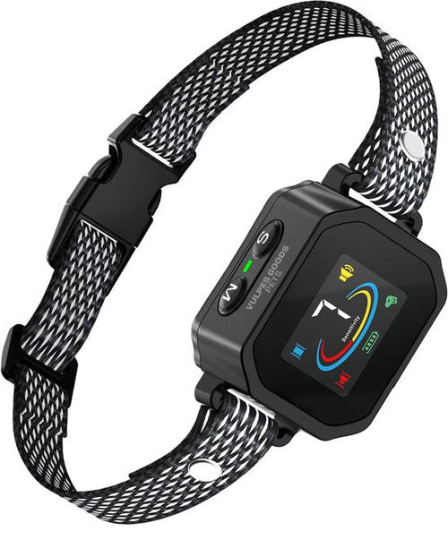 Vulpes Goods® Pets - Anti-Bell-Halsband PRO v2 - Bellhalsband für Hunde - wiederaufladbar & automatisch - Vibration & Audio - Farbdisplay - 100% wasserdicht - kein Schock - Anti-Bellgerät für kleine & mittlere Hunde - 3-25KG