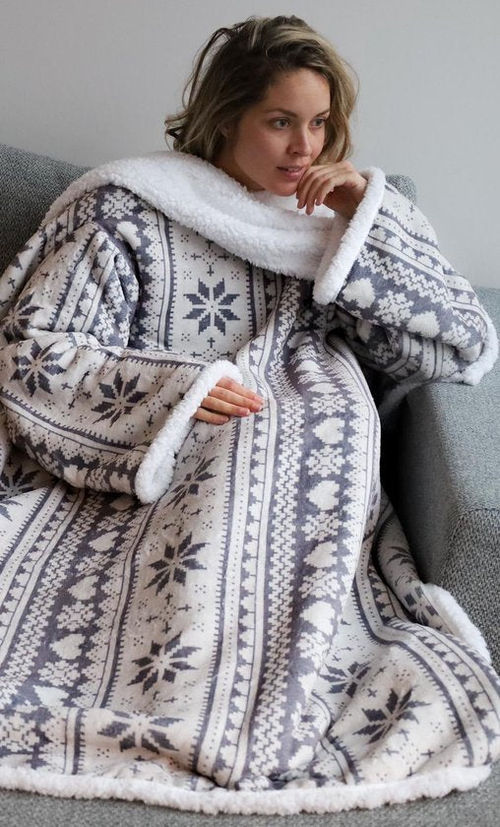 Fleecedecke mit Ärmeln -...