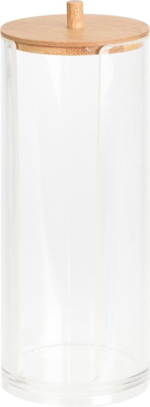 Eleganza Wattepad-Halter - Kunststoff - Bambus - D7 x H19 cm - Watte-Spender
