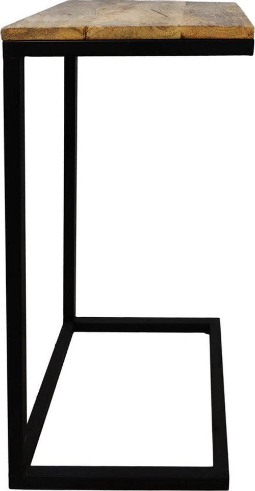 HSM Kollektion Beistelltisch Read - natur/schwarz - Mangoholz/Eisen