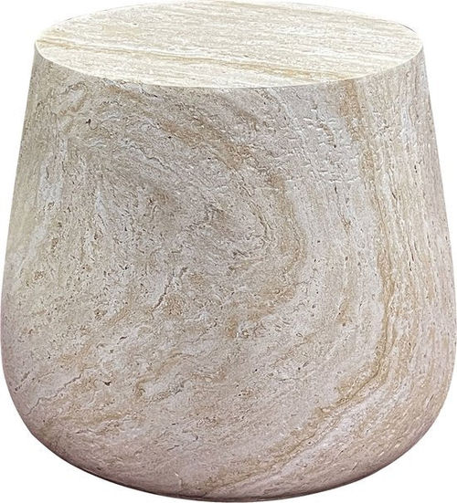 House Nordic Beistelltisch Bonn - Skandinavisches Design - Rund - Natürlich - Ø47,5 cm - Kompakt - Langlebig - Fiberclay