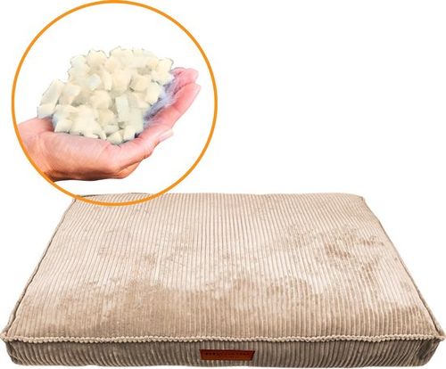 By Cee Cee Orthopädisches Hundekissen - Orthopädischer Hundekorb - Royal Collection Hundebett - Gerippter Stoff - Hellbraun - 100x70 - Memory Foam