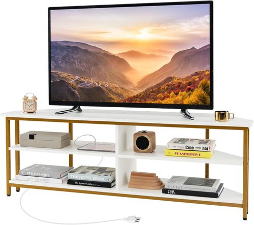 Coast 4-Schubladen-Eck-TV-Schrank in Weiß mit AC-Anschluss, geeignet für TV-Geräte bis zu 65 Zoll, 151 x 50 x 12 cm