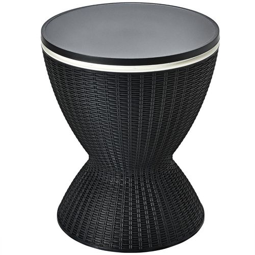 Coast Multifunktions-Beistelltisch mit Eiskühler - 3-in-1 - 30L - Höhenverstellbar - Φ48,5 cm x 57,5 cm - Schwarz