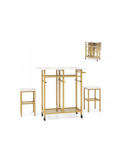 3-teiliges Esstisch-Set,...