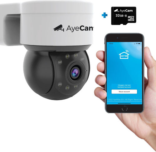 AyeCam Sicherheitskamera Outdoor - 360PRO - FULL HD - Überwachungskamera - Inkl. 32GB SD