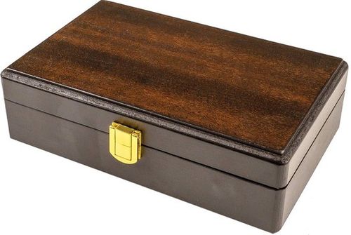 Philos Domino Doppel 9 Walnuss Box 20x12.5cm