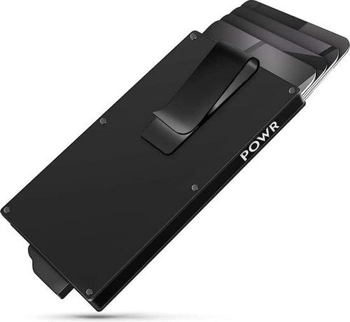 Powr RFID Wallet - Smart Wallet - Dünne Brieftasche - Kartenhalter Karten - Kartenhalter mit Geldklammer - Anti-Diebstahl - Titanium - NFC Blocker