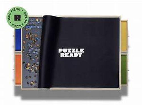 Puzzle Ready Puzzlebrett mit Schubladen & Abdeckmatte - 1500/2000 Teile - Puzzletisch aus Holz - Tragbares Puzzlebrett mit Abdeckmatte für Puzzlebesitzer - Bunte Puzzleblätter zum Sortieren - Puzzle Ready