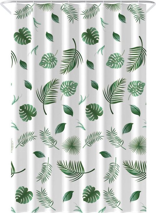 Loti Living Duschvorhang Anti-Schimmel - Blätter - inklusive Ringe - wasserdicht - Polyester - Duschvorhang 120x200 cm