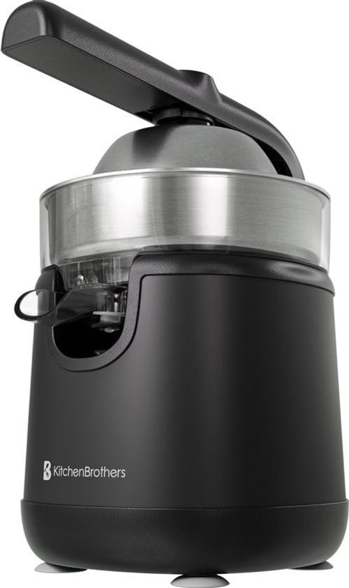 KitchenBrothers Zitruspresse - Mit Ausgießer und Griff - 0.35L - Schwarz