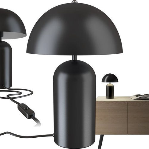 tectake Tischleuchte - Pilzdesign - 40 W - 25 x 25 x 37 cm - Schwarz
