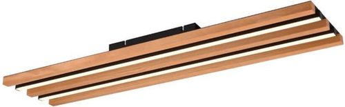 Trio - Fontana - LED-Deckenleuchte - 80 x 20 x 6 cm - 27W - 3-stufig dimmbar & 3000K - Schwarz/Holz