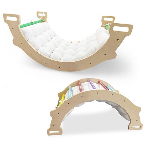3-in-1-Kletterspielzeug mit weichem Kissen - 81 x 50 x 38,5 cm - Holz