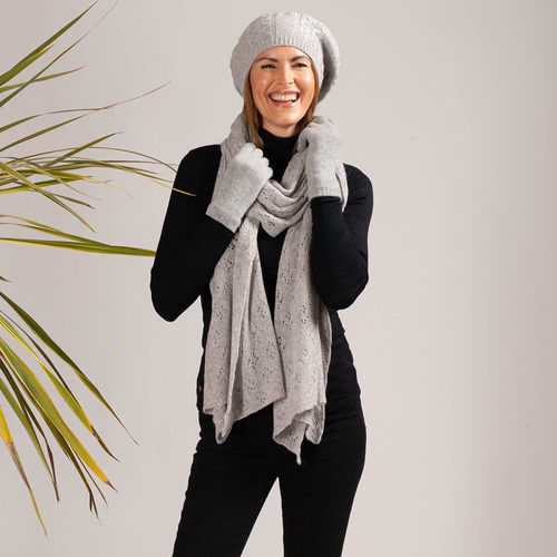 Grey Cashmere Beret &...