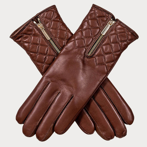 Hazelnut Quilted Leather...