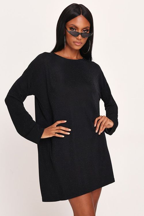 Black Lurex Oversized Long...