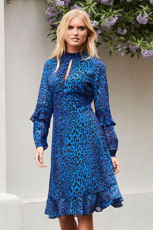 Blue Leopard Print Fit &...