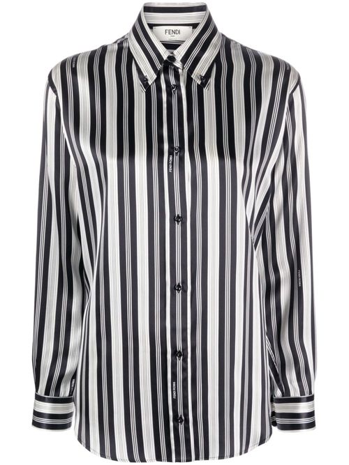 FENDI- Silk Striped Shirt