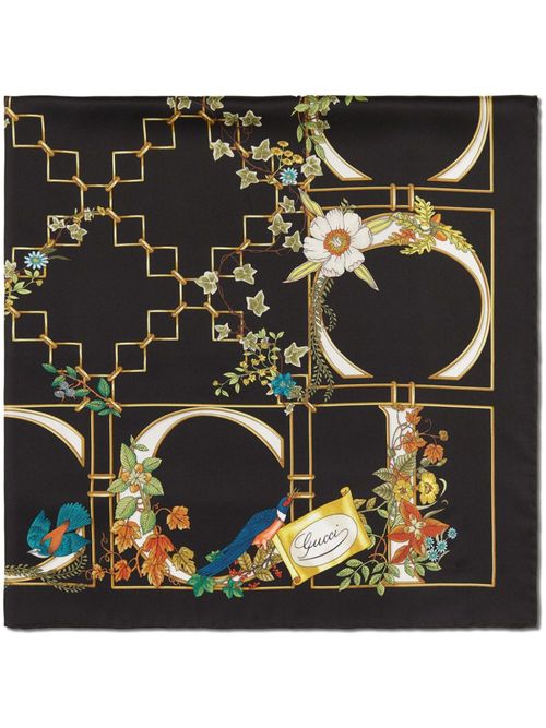 GUCCI- Logo Silk Foulard