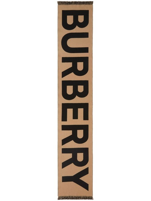 BURBERRY- Logo Wool Scarf