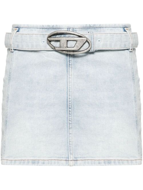 DIESEL- Logo Denim Mini Skirt