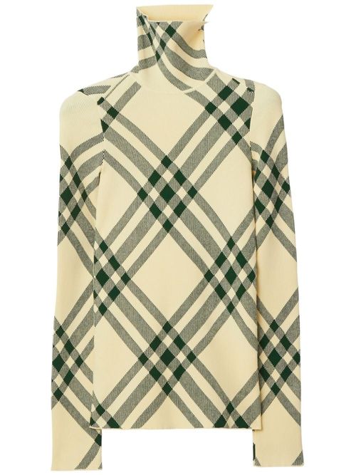 BURBERRY- Check Turtle-neck...